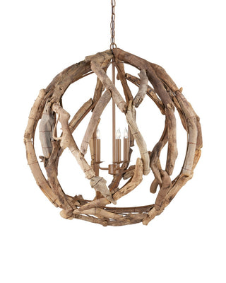Currey and Company - 9078 - Three Light Chandelier - Driftwood - Natural/Washed Driftwood