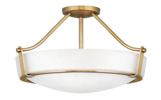 Hathaway Medium Semi-Flush Mount in Heritage Brass