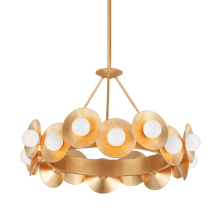 Emerald Chandelier In VINTAGE GOLD LEAF Finish