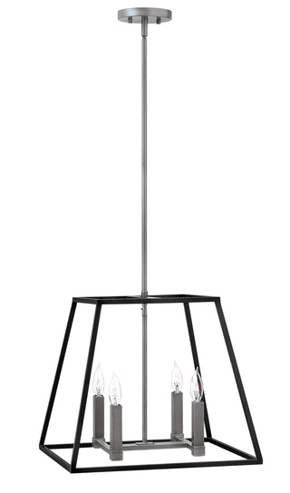 Fulton Large Open Frame Pendant in Aged Zinc