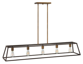 Fulton Large Five Light Open Frame Linear in Bronze