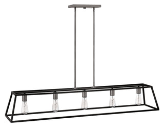 Fulton Large Five Light Open Frame Linear in Aged Zinc