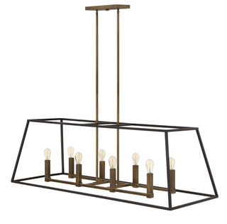 Fulton Medium Eight Light Open Frame Linear in Bronze