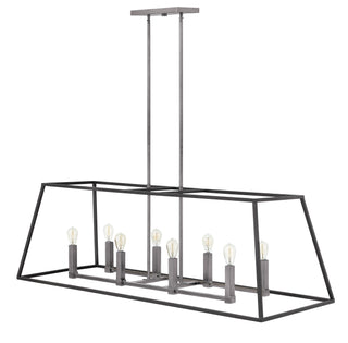 Fulton Medium Eight Light Open Frame Linear in Aged Zinc