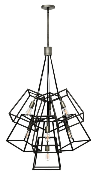 Fulton Medium Seven Light Multi Tier in Aged Zinc