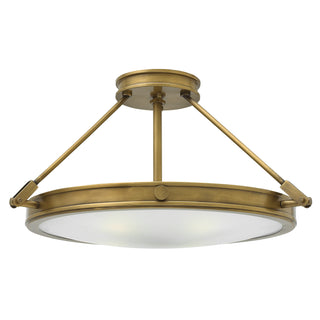Collier Medium Semi-Flush Mount in Heritage Brass