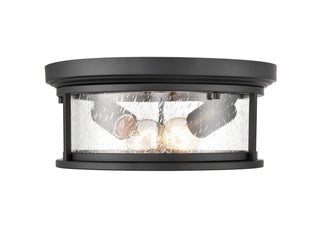 Bresley 2-Light Outdoor Flush Mount Powder Coated Black