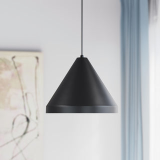 R Series 1-Light Cord Hung Cone Satin Black