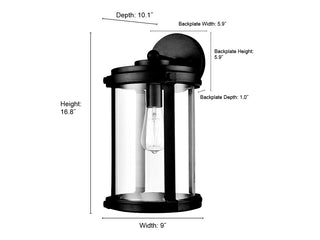 1-Light Outdoor Wall Sconce Textured Black