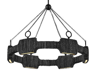 Raffi Medium LED Single Tier Chandelier in Carbon Black