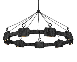 Raffi Large LED Single Tier Chandelier in Carbon Black