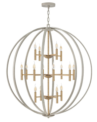 Euclid Double XL Three Tier Orb Chandelier in Cement Gray