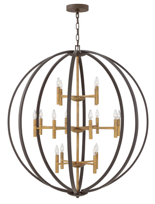 Euclid Double XL Three Tier Orb Chandelier in Spanish Bronze