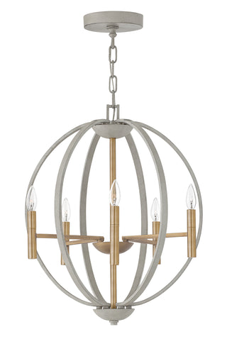 Euclid Small Orb Chandelier in Cement Gray