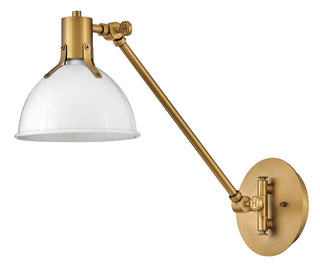 Argo Medium Swing Arm Single Light Sconce in Polished White