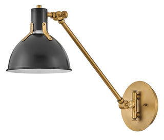 Argo Medium Swing Arm Single Light Sconce in Satin Black