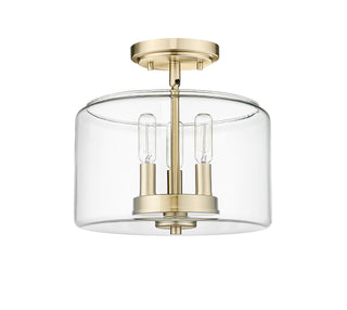 Asheville 3-Light Semi-Flush Ceiling Mount Modern Gold