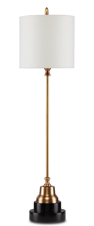 Messenger One Light Table Lamp in Vintage Brass/Black