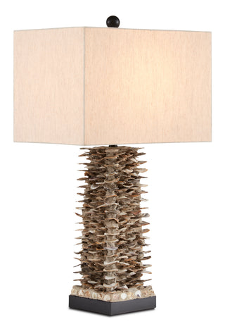 Villamare One Light Table Lamp in Natural/Satin Black