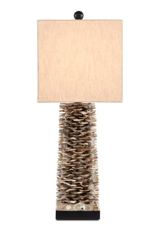 Villamare One Light Table Lamp in Natural/Satin Black