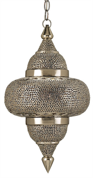 Currey and Company - 9103 - One Light Pendant - Tangiers - Nickel/Copper/Amber