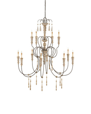Hannah 12 Light Chandelier in Stockholm White/Rust