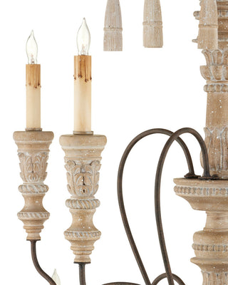 Hannah 12 Light Chandelier in Stockholm White/Rust