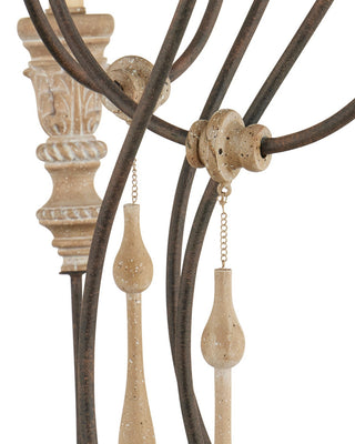Hannah 12 Light Chandelier in Stockholm White/Rust