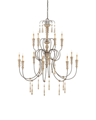 Currey and Company - 9117 - 12 Light Chandelier - Hannah - Stockholm White/Rust