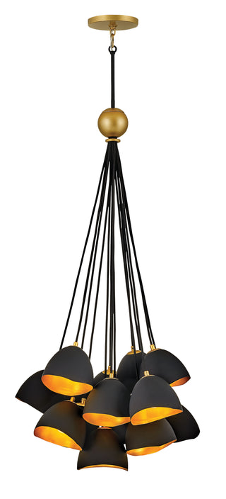 Nula Medium Single Tier Chandelier in Shell Black
