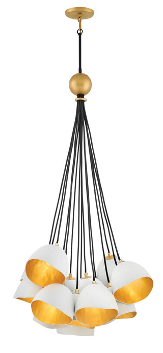Nula Medium Single Tier Chandelier in Shell White