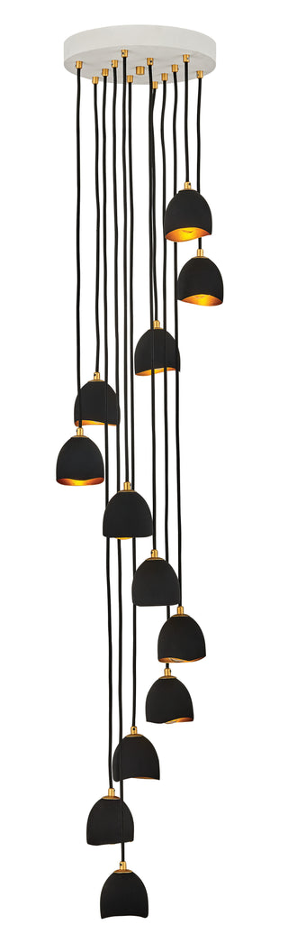 Nula Large Multi Tier Pendant in Shell Black