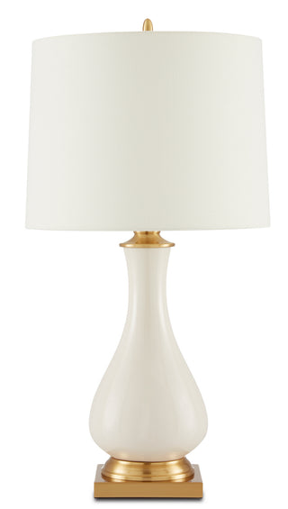 Lynton One Light Table Lamp in Cream Crackle/Brass