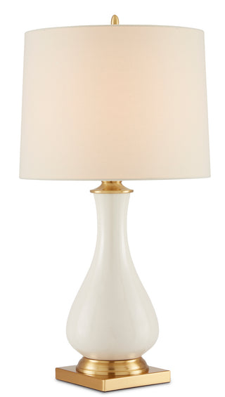 Lynton One Light Table Lamp in Cream Crackle/Brass