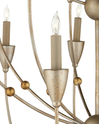 Paradox 28 Light Chandelier in Silver Granello/Gold Leaf