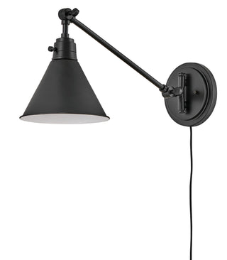 Arti Medium Swing Arm Single Light Sconce in Black