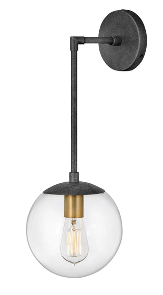 Warby Large Single Light Sconce in Aged Zinc
