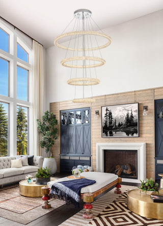 Bowen 42 inch LED chandelier in chrome