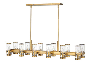 Reeve Medium Twelve Light Linear in Heritage Brass