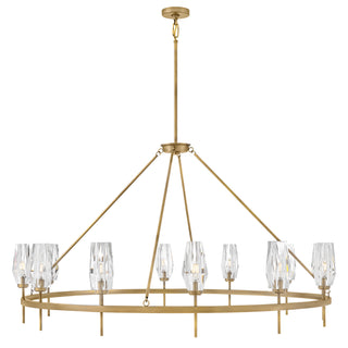 Ana Extra Large Single Tier Chandelier in Heritage Brass