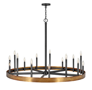 Wells Large Single Tier Chandelier in Weathered Brass