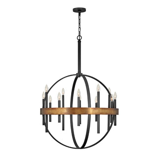 Wells Medium Orb Chandelier in Weathered Brass