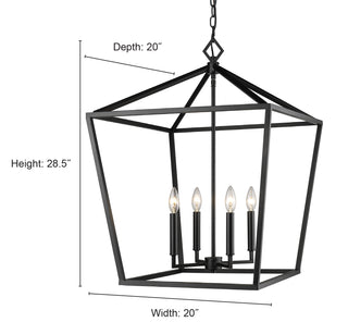 4-Light Pendant light Modern Gold