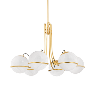 HINGHAM Chandelier with Aged Brass Finish