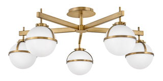 Hollis Large Semi-flush Mount in Heritage Brass