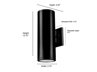 Vegas 2-Light Outdoor Wall Sconce Powder Coated Black
