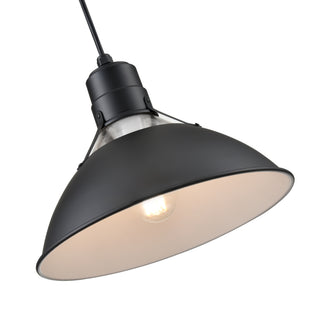 R Series 1-Light Cord Hung Glass Cone Satin Black