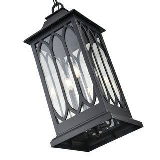 Mallorey 3-Light Outdoor Hanging Lantern Powder Coated Black