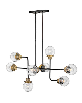 Poppy Medium Eight Light Linear in Black