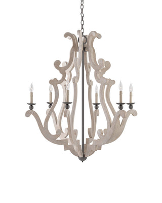 Currey and Company - 9636 - Six Light Chandelier - Durand - Portland/Old Iron